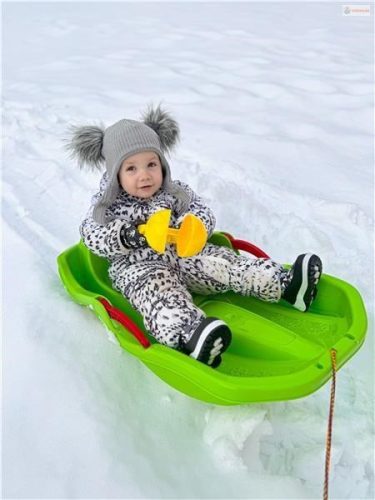 Műanyag szánkó háttámlával és fékekkel Baby Mix Speed Bob