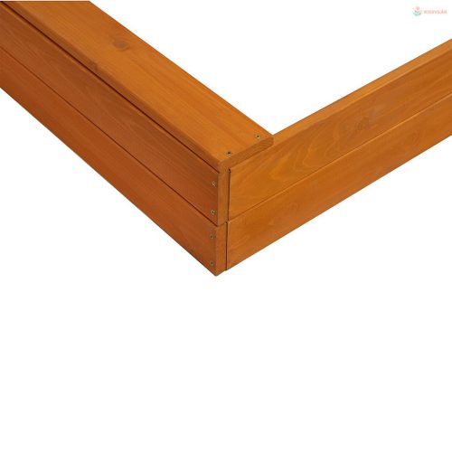 Gyerek fa homokozó padokkal Baby Mix 120x120 cm