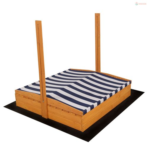 Zárható fa homokozó padokkal és tetővel Baby Mix 120x120 cm