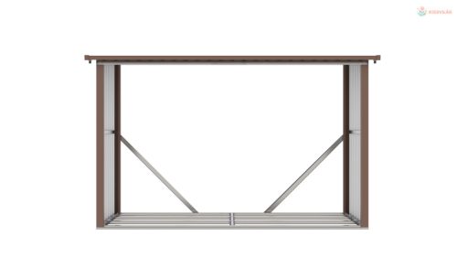 G21 WOH 335 tüzifa tároló - 242 x 89 cm, barna