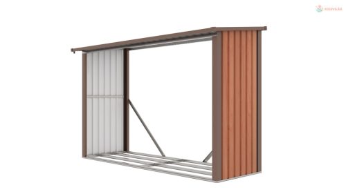 G21 WOH 335 tüzifa tároló - 242 x 89 cm, barna