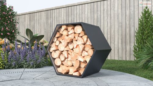 Tüzifatároló G21 HEX 53 - 92 x 60 cm, antracit