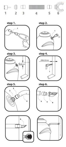 Prosperplast kiegészítő ICANSET 1 csatlakozó tömlő az esővízre való hordóhoz koronafúróval (6 rész)