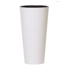 Prosperplast TUBUS SLIM fehér fényes 20 cm virágcserép