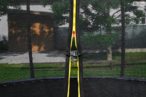 G21 SpaceJump trambulin védőhalóval, 366 cm, ajándék létrával, kék színben