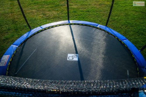 G21 SpaceJump trambulin védőhalóval, 366 cm, ajándék létrával, kék színben