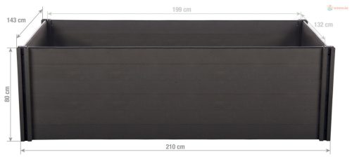 Magaságyás G21 Crop 210 x 143 x 80, WPC, Ébenfa