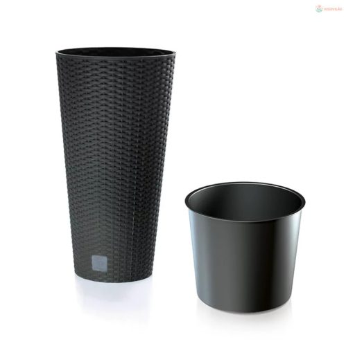 Prosperplast Rato Tubus virágcserép antracit 20 cm-es betéttel