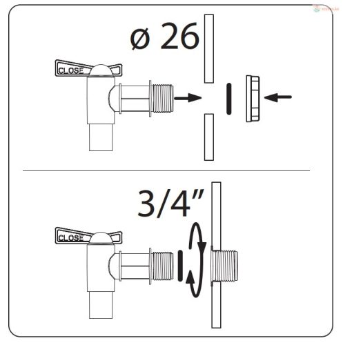 Tartozék Prosperplast csap az esővizes hordóhoz CANTAP 2 arany