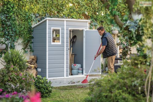 Keter MANOR 6 x 4 Penthouse kerti tároló szürke / fehér