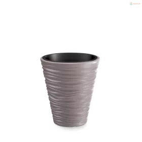Prosperplast SAND virágcserép betéttel, 34,5 cm, mocca
