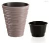 Prosperplast SAND virágcserép betéttel, 34,5 cm, mocca