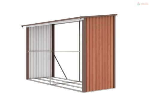 G21 WOH 682 tüzifa tároló - 302 x 119 cm, barna