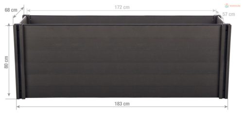 Magaságyás G21 Crop 183 x 68 x 80, WPC, Ébenfa