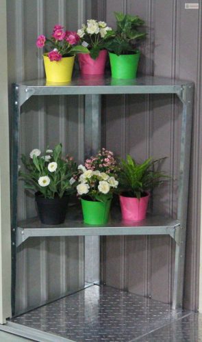 G21 Sarok fémpolc  42x42 cm , kerti házakba és üvegházakba