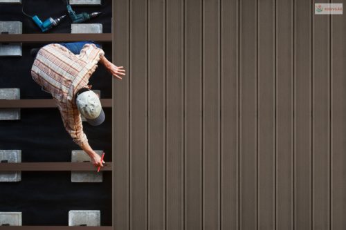 G21 kültéri padlóburkolat 2,5 x 14 x 300 cm, Indiai teak szín, WPC anyag