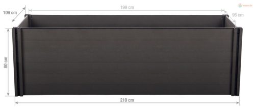 Magaságyás G21 Crop 210 x 106 x 80, WPC, ébenfa