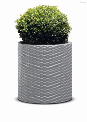 Keter Cylinder M virágcserép Silver Grey