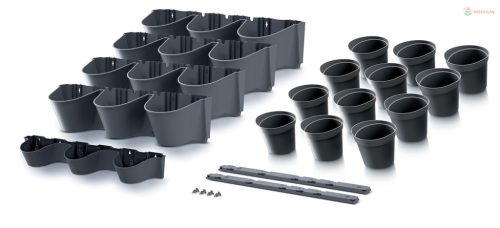 Prosperplast CASCADE WALL kaspó készlet a falra antracit