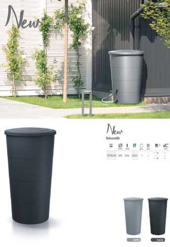 Prosperplast SMOOTH esővízgyűjtő hordó antracit 200 l