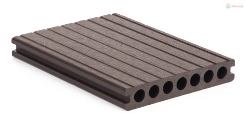 G21 padlóburkolat 2,5 x 14,8 x 400 cm, Dark Wood kerek lyukakkal, WPC