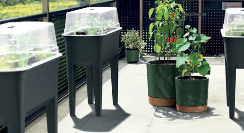 Virágcserép Prosperplast HOME GROWER paradicsom termesztéséhez 14,5 l antracit színben