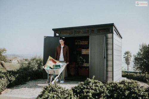 Kerti ház Keter PENT Signature 9x7 Storm Grey, padlóval