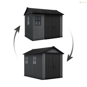   Kerti ház Keter Newton Plus széles 9x7,5 szürke, padlózattal