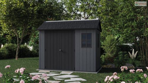 Kerti ház Keter Newton Plus széles 9x7,5 szürke, padlózattal