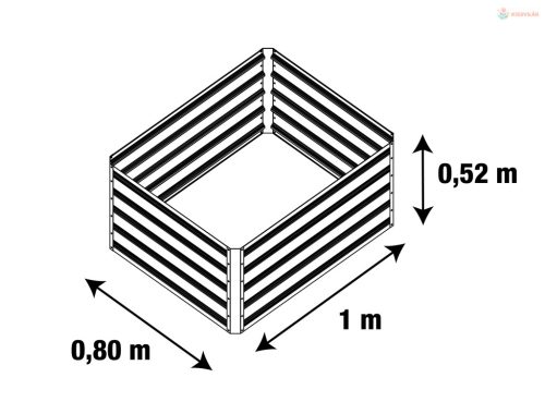 G21 Daisy magaságyás 100 x 80 x 52 cm, fémlemez, antracit
