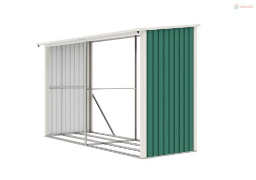 G21 WOH 682 tüzifa tároló - 302 x 119 cm, zöld