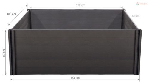 Magaságyás G21 Crop 183 x 183 x 80, WPC, Ébenfa