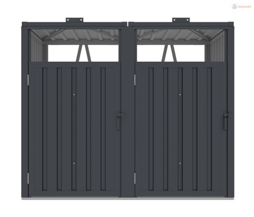 Fémlemez tároló szemetesekhez G21 146x121x82 cm, antracit színű fém