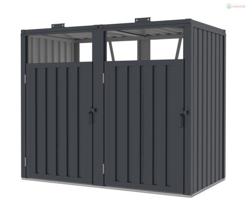 Fémlemez tároló szemetesekhez G21 146x121x82 cm, antracit színű fém