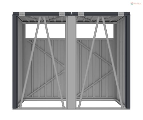 Fémlemez tároló szemetesekhez G21 146x121x82 cm, antracit színű fém