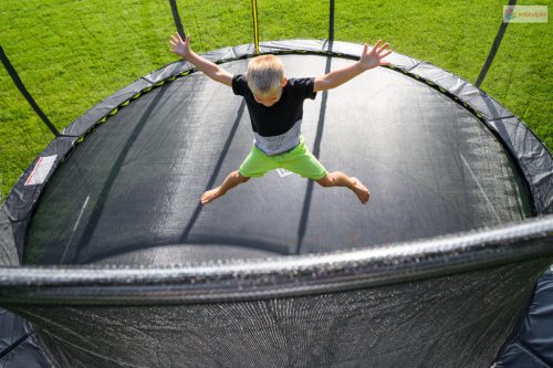 G21 SpaceJump trambulin védőhalóval, 430 cm, ajándék létrával