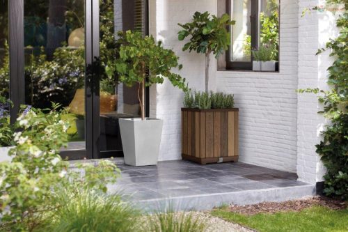 Keter Deco Square Magas virágcserép, diófa