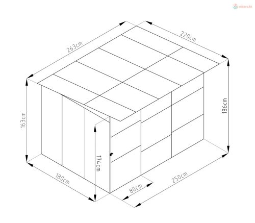 G21 KEN 572 kutyaketrec - 260 x 220 cm, szürke
