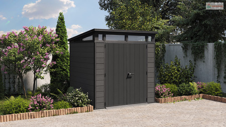 Keter Cortina 7x7 kerti tároló grafitszürke, padlóval