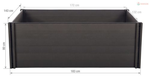 Magaságyás G21 Crop 183 x 143 x 80, WPC, ébenfa