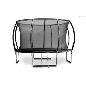   G21 SpaceJump trambulin védőhalóval, 366 cm, ajándék létrával, fekete színben