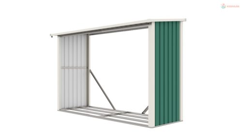 G21 WOH 335 tüzifa tároló - 242 x 89 cm, zöld