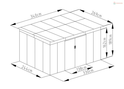 G21 GRAH 915 kerti tároló - 340 x 269 cm, antracit