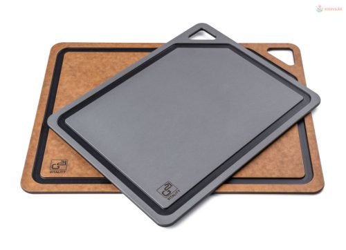G21 EcoCut szeletelődeszka természetes cellulózból – 2 darabos készlet, barna/grafit színben