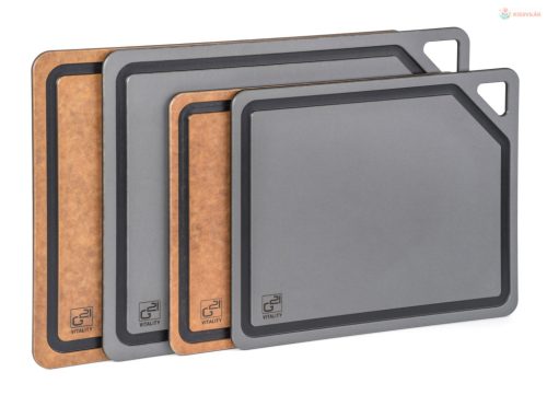 G21 EcoCut szeletelődeszka természetes cellulózból – 2 darabos készlet, barna/grafit színben