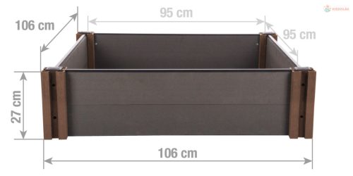 G21 Crop magaságyás 106 x 106 x 27, WPC, Ében