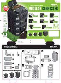 Patrol Modular 860 l fekete komposztáló