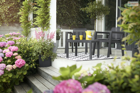 Keter Emily erkély garnitúra, grafitszürke ülőpárnákkal