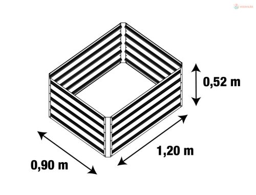 G21 Daisy magaságyás 120 x 90 x 52 cm, fémlemez, zöld