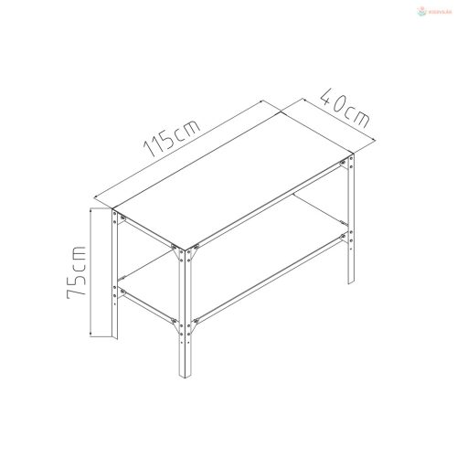 G21 Fémpolc  115x40 cm a kerti házakhoz és üvegházakhoz